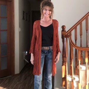 Haute Monde rust color cardigan